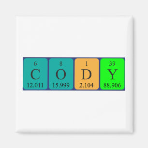 Imã Íman de nome de mesa periódica Cody