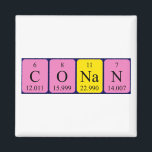 Imã Íman de nome de mesa periódica Conan<br><div class="desc">Conan soletrado como C O Na N (Oxigênio Carbono, Azoto Sódico) num ímã para o cientista em você.</div>