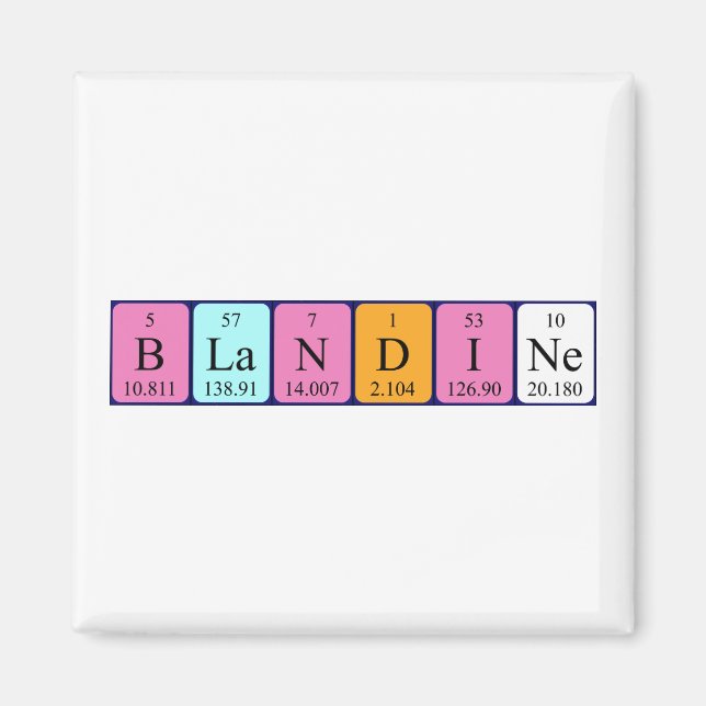 Imã Íman de nome de mesa periódica da Blandina (Frente)