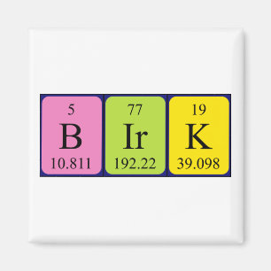 Imã Íman de nome de mesa periódica de Birk