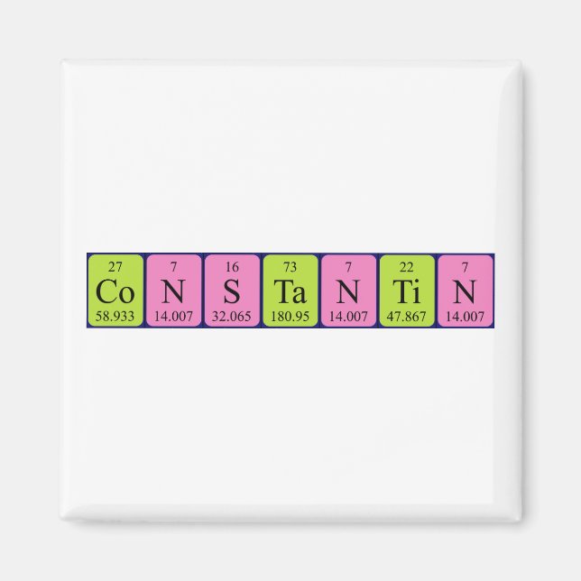 Imã Íman de nome de mesa periódica de Constantin (Frente)
