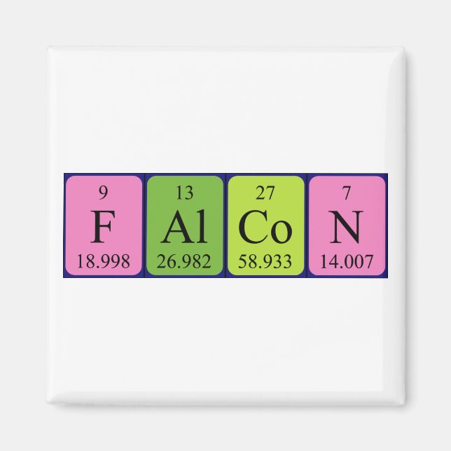 Imã Íman de nome de mesa periódica do Falcão (Frente)