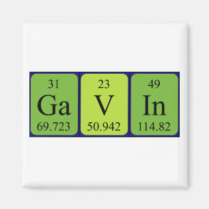 Imã Íman de nome de mesa periódica do Gavin