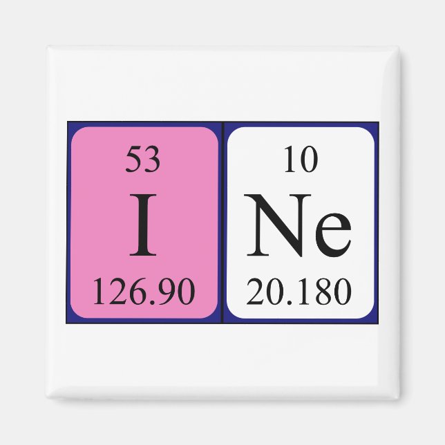 Imã Íman de nome de mesa periódica Ine (Frente)
