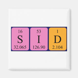 Imã Íman de nome de mesa periódica Sid