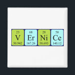 Imã Íman de nome de mesa periódica Vernice<br><div class="desc">Vernice escreveu V Er Ni Ce (Vanadium Erbium Nickel Cerium) num imã para o cientista em você. Não consegues encontrar o que queres?</div>