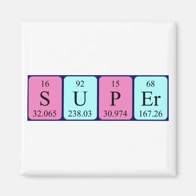 Imã Íman de nome de mesa super periódica (Frente)