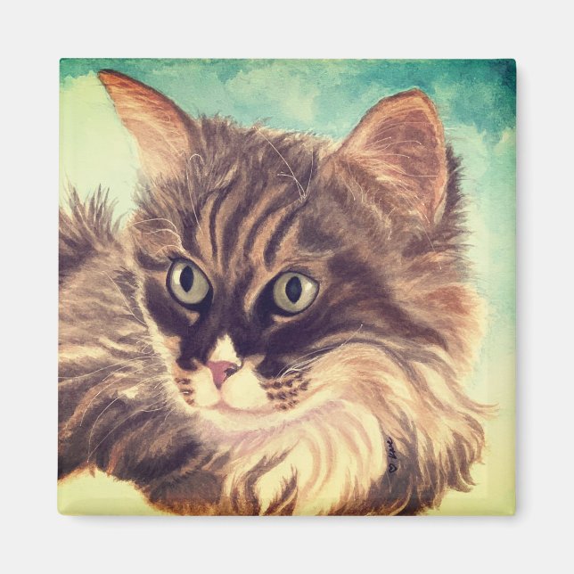 Imã Íman de nuvem Fluffy Cat (Frente)