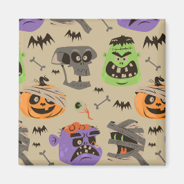 Imã íman de padrão vintage de Halloween