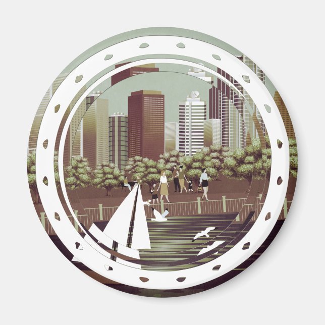 Imã Íman de paisagem urbana (Frente)