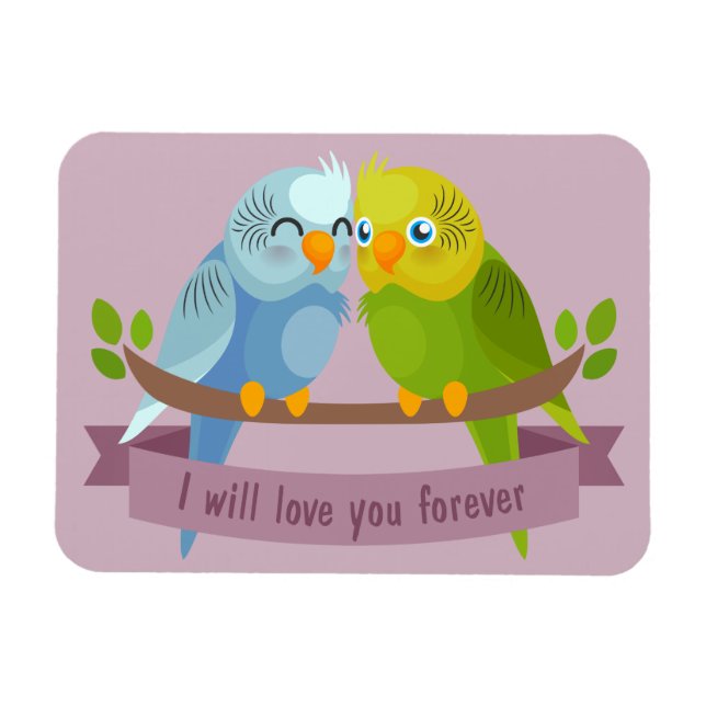 Ímã Íman de Pássaros de Amor (Horizontal)