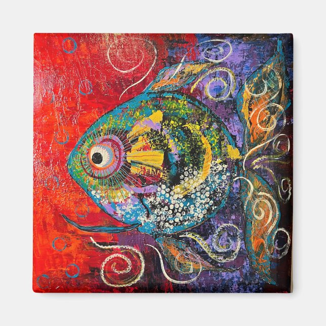 Imã íman de peixe tropical (Frente)