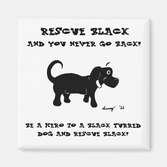 Imã Íman de resgate de cães pretos (Frente)