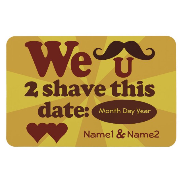 Ímã Íman de salvamento de bigode retrô personalizado (Horizontal)