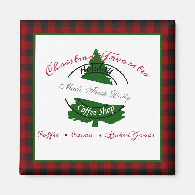 Imã Íman de sinal de compro de café feriado (Frente)