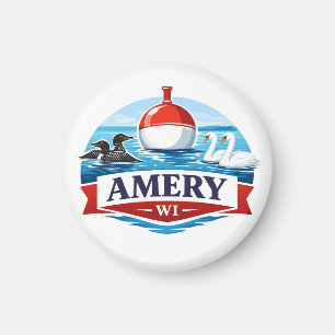 Imã Íman de Souvenir da Vida no Lago Amery Wisconsin