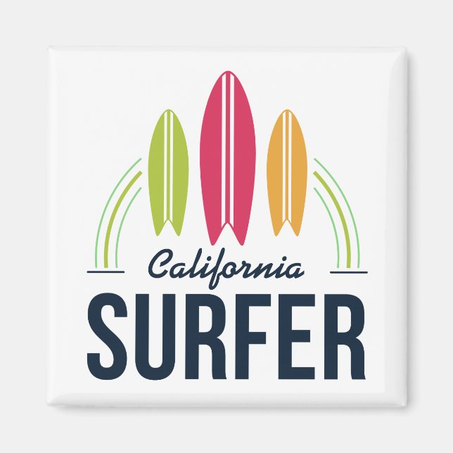 Imã Íman de Surfer de Localização Personalizada (Frente)