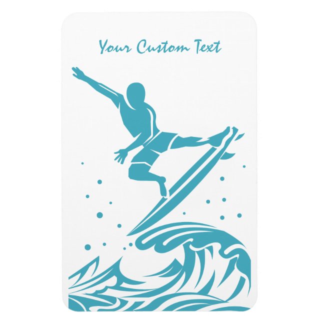 Ímã Íman de SURFER de texto personalizado (Vertical)