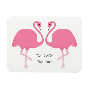 Ímã Íman de texto personalizado de Flamingos de Corte