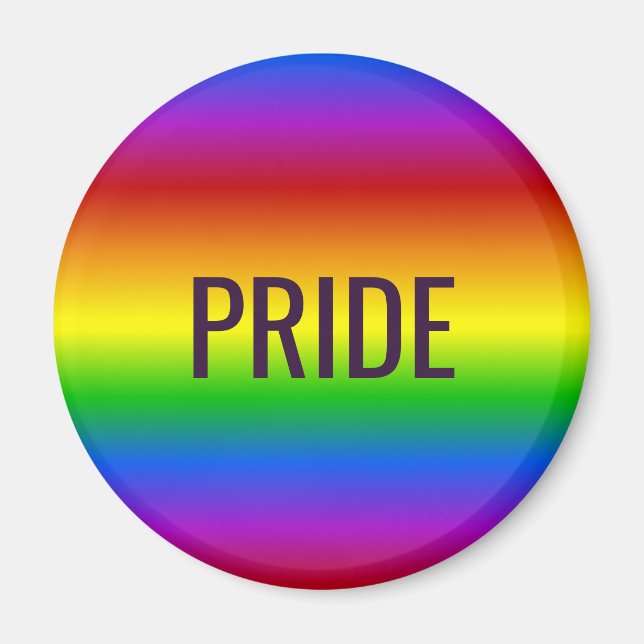 Imã Íman de texto personalizado do arco-íris (Frente)