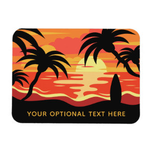 Ímã Íman de texto personalizado Tropical Sunset