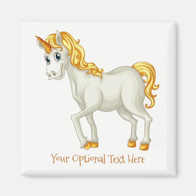 Imã Íman de texto personalizado Unicorn (Frente)