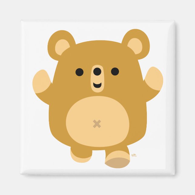 Imã Íman de Urso Afetado pela Caricatura (Frente)