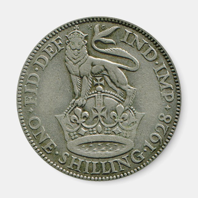 Imã Íman de xelim britânico de 1928 (Frente)
