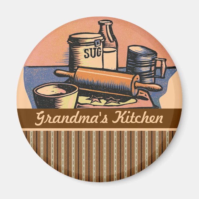 Imã Íman decorativo de cozinha de panificação personal (Frente)