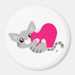 Imã Íman do botão Gatinho da Cinza dia de os namorados