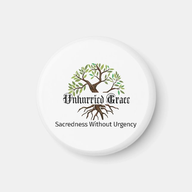 Imã íman do logotipo da Unhurried Grace (Frente)