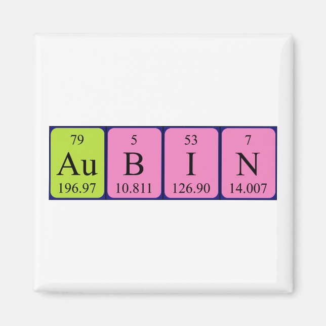 Imã Íman do nome da mesa periódica da Aubin (Frente)