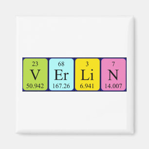 Imã Íman do nome da mesa periódica Verlin