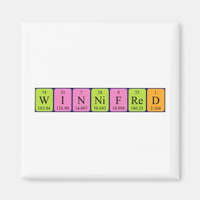 Imã Íman do nome da mesa periódica Winnifred (Frente)