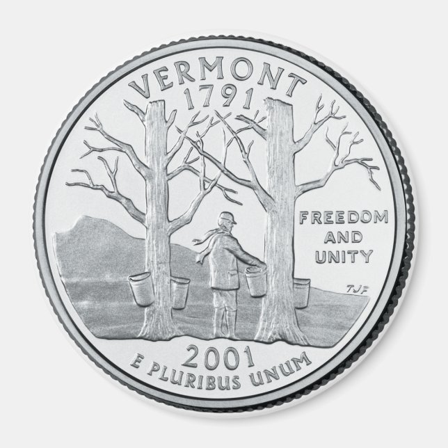 Imã Íman do Quarter do Estado da Vermont 2001 (Frente)