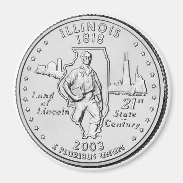 Imã Íman do Quarter do Estado do Illinois em 2003 (Frente)