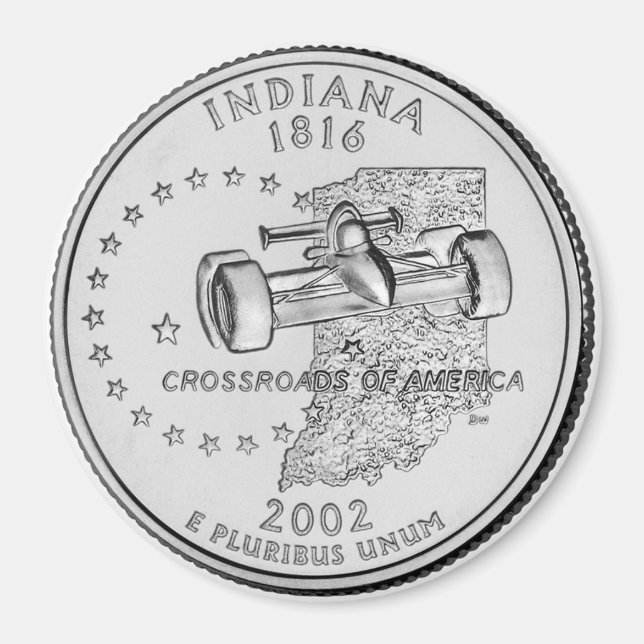 Imã Íman do Quarter Estado do Indiana em 2002 (Frente)