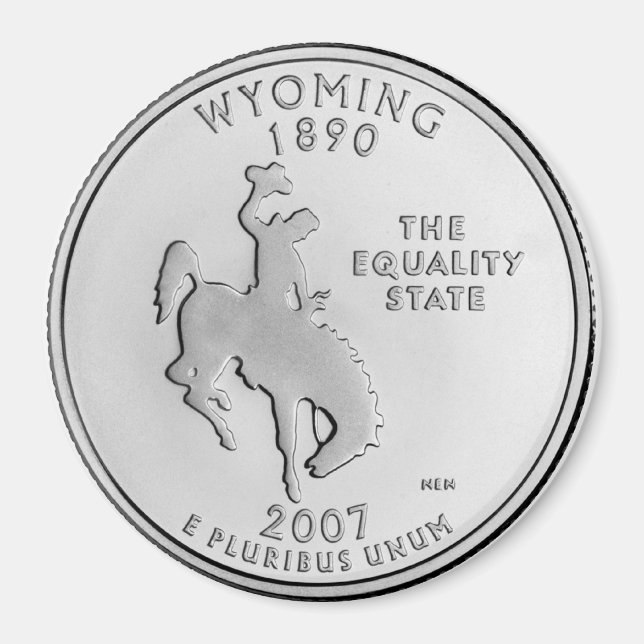 Imã Íman do Wyoming State Quarter 2007 (Frente)
