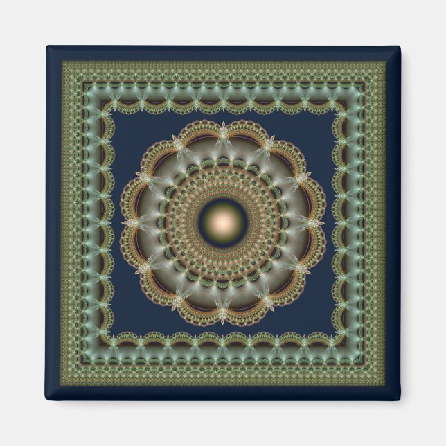 Imã Íman fabuloso de mandala fractal (Frente)