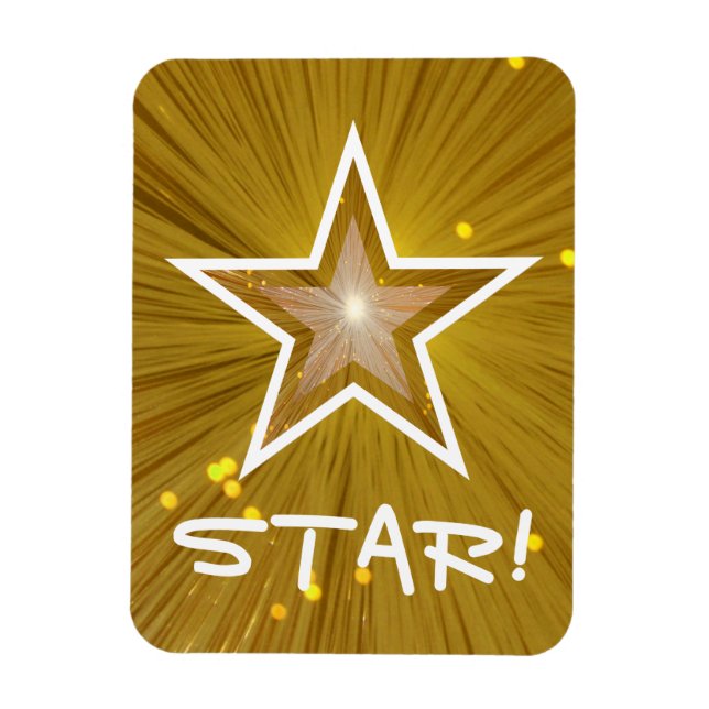 Ímã Íman flexível "Dourado" Star 'STAR! (Vertical)