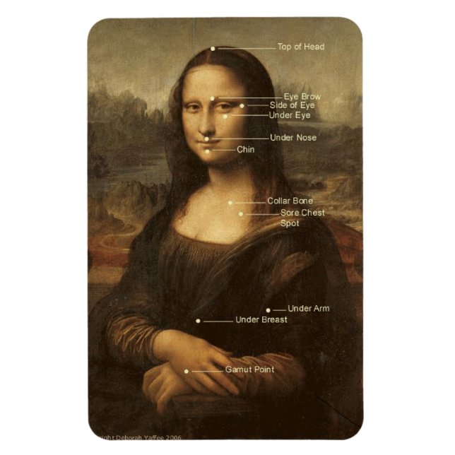 Ímã Íman flexível Mona Lisa EFT Pontos de toque 4"x6" (Vertical)