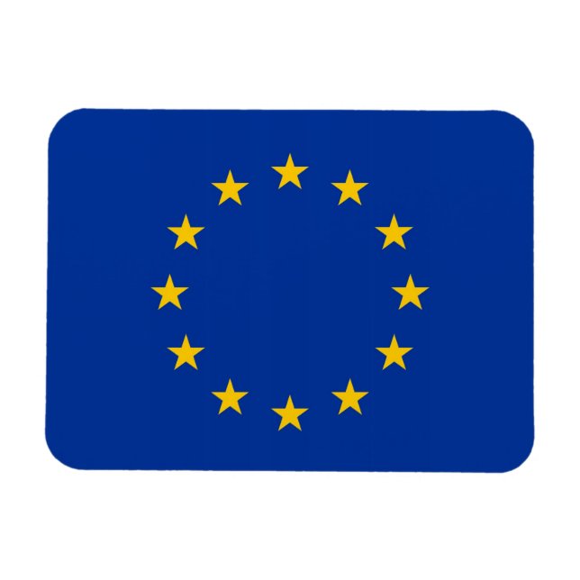 Ímã Íman flexível patriótico com bandeira da Europa (Horizontal)