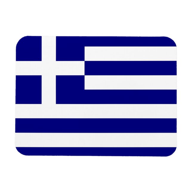 Ímã Íman flexível patriótico com bandeira de Grécia (Horizontal)
