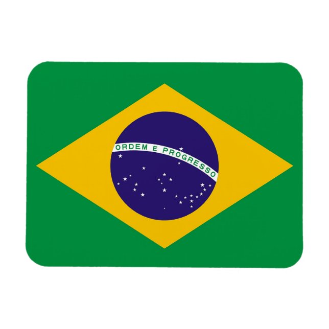 Ímã Íman flexível patriótico com bandeira do Brasil (Horizontal)
