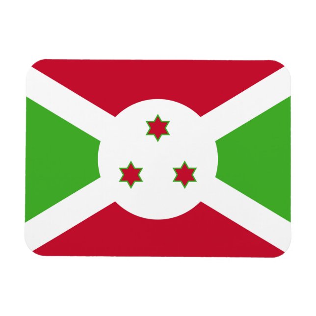 Ímã Íman flexível patriótico com bandeira do Burundi (Horizontal)