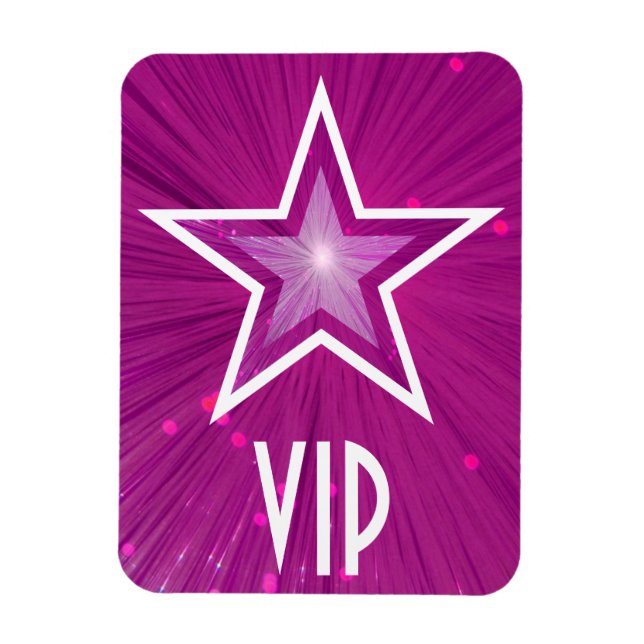 Ímã Íman flexível "VIP" em estrela rosa (Vertical)