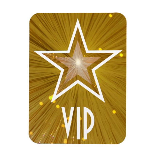 Ímã Íman flexível "VIP" Star "Dourado" (Vertical)