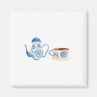 Imã Iman floral azul