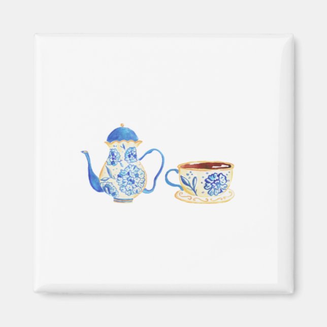 Imã Iman floral azul (Frente)