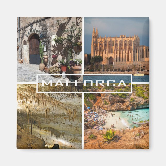 Imã imán fotomontaje de la isla de Mallorca - Majorca (Frente)